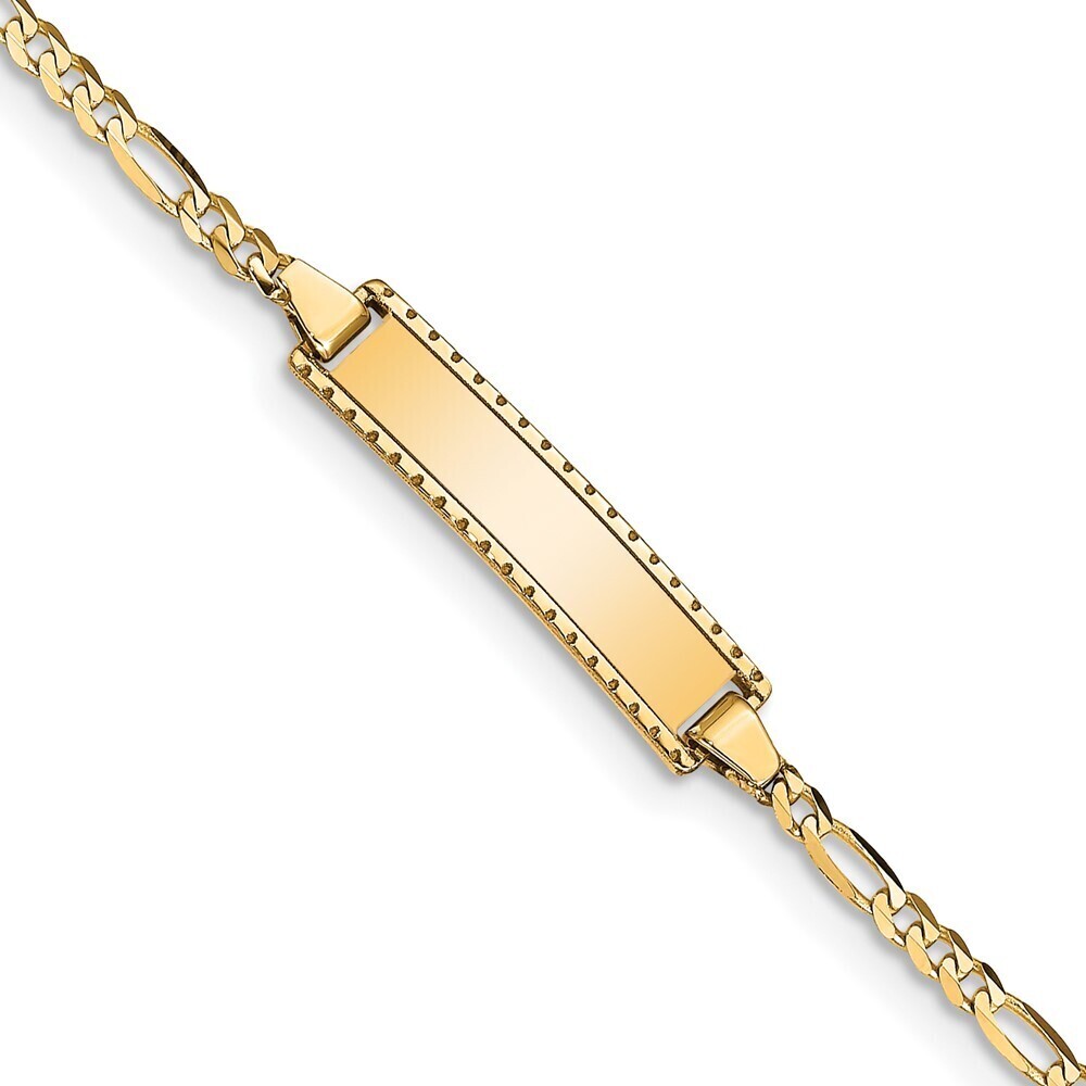 14k Yellow Gold Children's Figaro Link Id Bracelet
